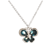 Blue Crystal Butterfly Necklace
