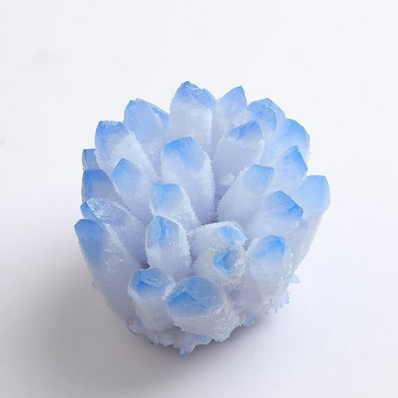 Blue Crystal Cluster Natural Quartz Geode with Beautiful Blue Tips for Healing, Meditation, and Home Décor
