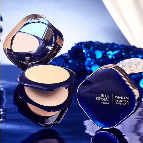 Blue Crystal Double Layer Makeup Compact
