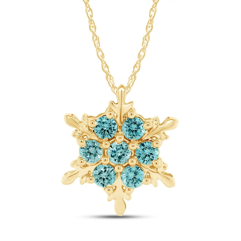Small Snowflake Blue Crystal Charm Pendant Sterling Silver Small Snowflake Blue Crystal Charm Pendant Sterling Silver