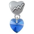thumbnail image 1 of Blue Crystal Heart - Heartbeat Charm Bead, 1 of 1