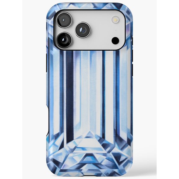 Blue Crystal Prism and Faceted Gemstone Tough Case for Apple iPhone, Polycarbonate and TPU