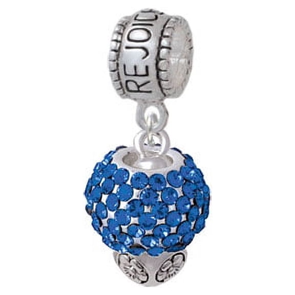 Blue Crystal Sparkle Spinner - Rejoice Charm Bead