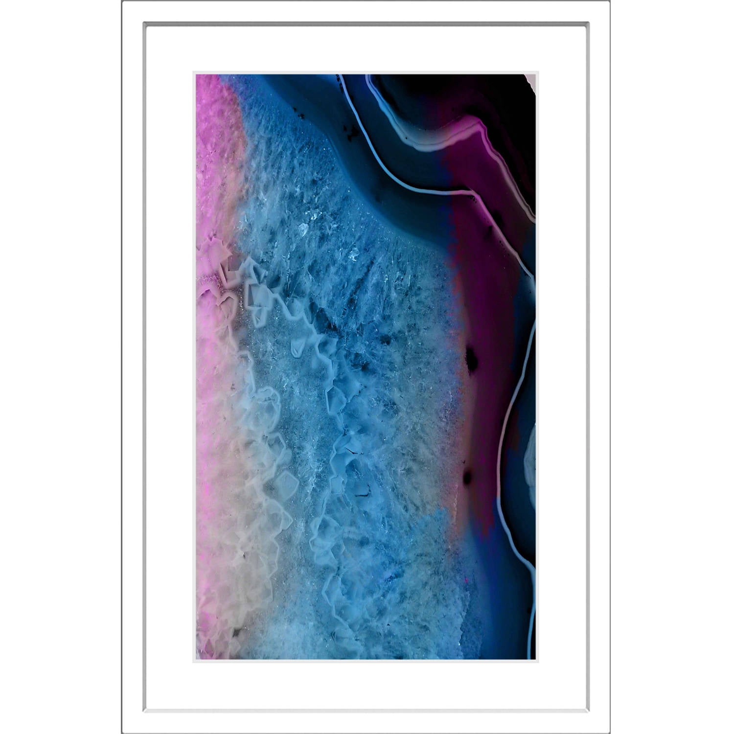 "Blue Crystal Structure" Framed Painting Print