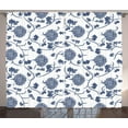 thumbnail image 1 of Ambesonne Blue Curtains 2 Panel Set, Chinese Garden Traditional, 108" x 90", Blue White, 1 of 3