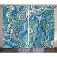 thumbnail image 1 of Ambesonne Blue Curtains 2 Panel Set, Underwater Wildlife Ethnic, 108" x 96", Turquoise Blue Lavender, 1 of 3