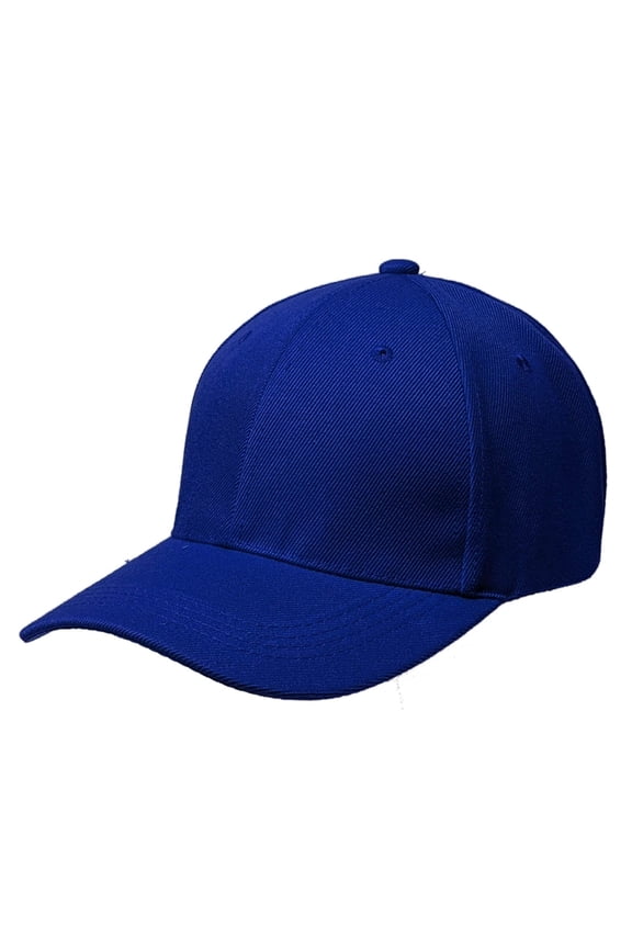 Blue Curved Visor Blank Baseball Cap Adjustable Size Unisex