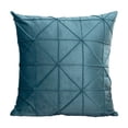 thumbnail image 1 of Blue Cushion Blue Velvet Check Headrest Pillow Sofa Cushion Lumbar Support Decorative Throw for Bed Chair Floor Home Decoration Velvet Pillow, 1 of 6
