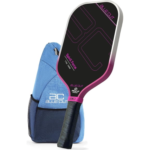 Blue Cut Pickleball Paddle – USAPA Approved Pickleball Paddles Racket with T700 Carbon Fiber, 16mm Honeycomb Core, Spin Surface, Pro Power Speed & Control – Includes Carry Bag