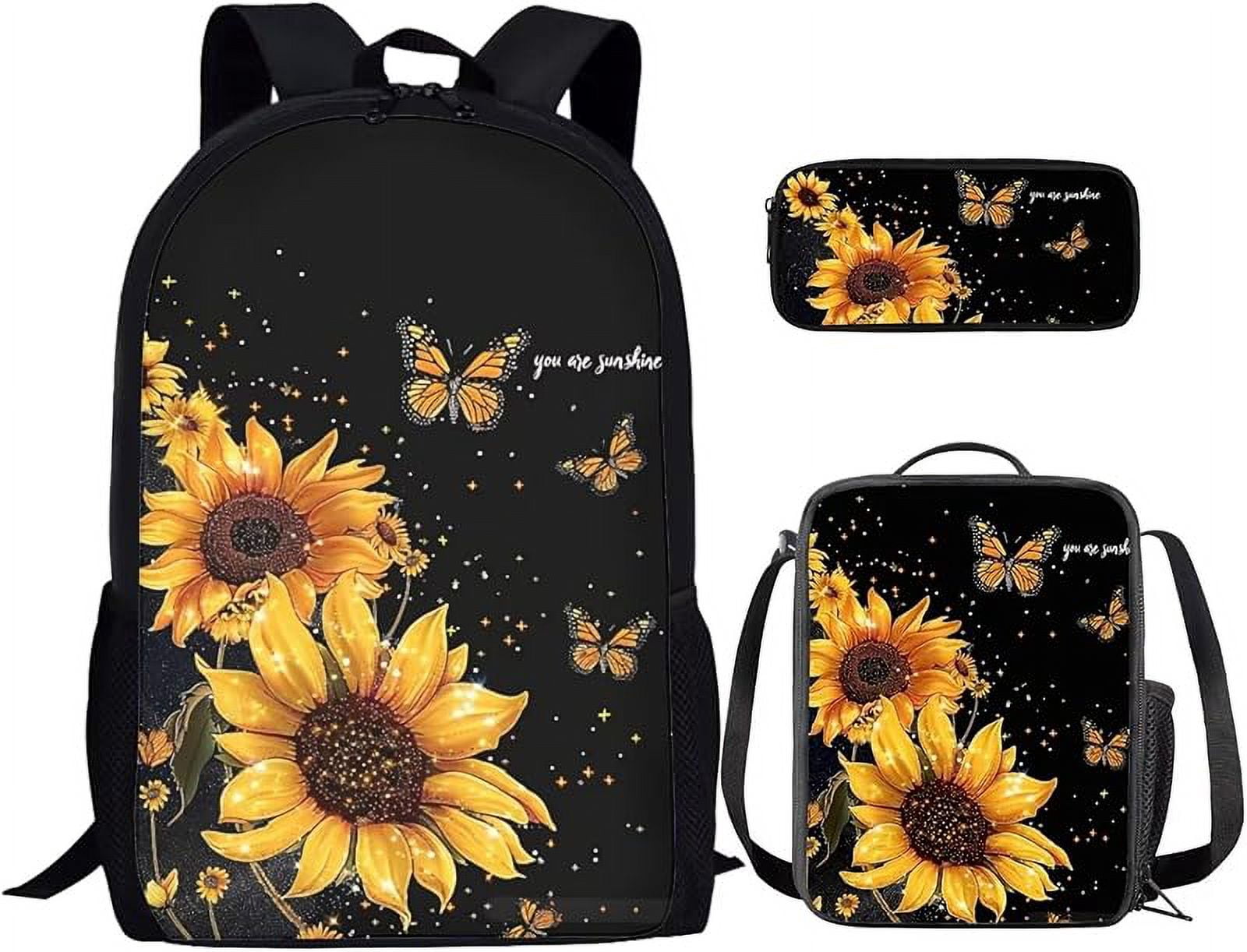 3-Piece Backpack Set For School - Includes Backpack, Lunch Bag & Pencil Case, Water Resistant, Fits 14" Laptop - View #5