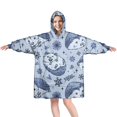 thumbnail image 1 of Blue Cute Hedgehog Wearable Oversized Blanket,Wearable Blanket Hoodie for Adults,Cozy Hooded Blankets with Super Pockets,Super Warm Fuzzy Pullover for Women & Men, 1 of 6