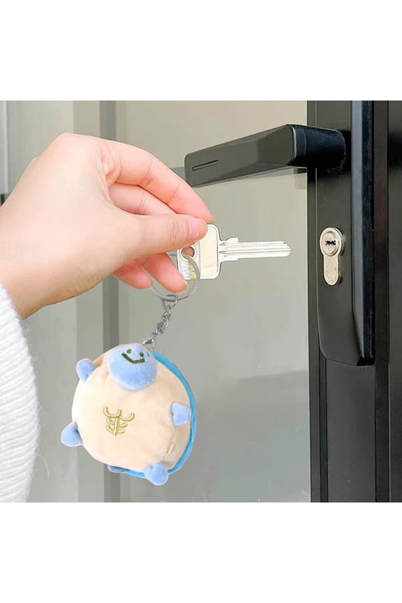 Blue Cute Turtle Squeaky Toy Blue Soft Plush Stuffed With Keychain Ring For Kids Imaginative Play Role Playing Gift
