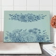 thumbnail image 1 of Blue Cutting Board, Floral Bouquet Corsage Carnations Chamomiles Bridal Wedding Anniversary Theme, Decorative Tempered Glass Cutting and Serving Board, Large Size, Blue White, by Ambesonne, 1 of 1