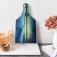 thumbnail image 1 of Blue Cutting Board, Photo of Dramatic Dusk Sunset Scenery over Calm Peaceful Tropic Azure Water Lagoon Ocean, Tempered Glass Cutting and Serving Board, Wine Bottle Shape, Blue, by Ambesonne, 1 of 1