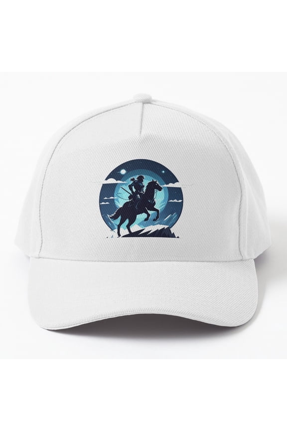 Blue Cyborg Ninja Baseball Cap, Northern Sci-Fi Warrior Character Design, Classic Hat