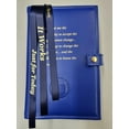 thumbnail image 1 of Blue DELUXE Triple NA Book Cover for The Basic Text (6th Ed), It Works, How and Why and Living Clean with Serenity Prayer and Medallion Holder., 1 of 1