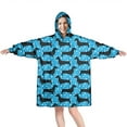 thumbnail image 1 of Blue Dachshunds Dog Wearable Oversized Blanket,Wearable Blanket Hoodie for Adults,Cozy Hooded Blankets with Super Pockets,Super Warm Fuzzy Pullover for Women & Men, 1 of 6