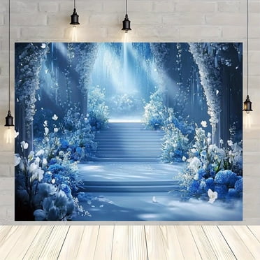 Spring Flowers Scenery Backdrop Pink Floral Arch Garden Butterfly ...