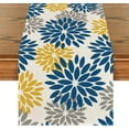 thumbnail image 1 of Blue Dahlia Floral Pinnata Summer Table Runner, Spring Kitchen Dining Table Decoration for Home Party Decor 13x72 Inch, 1 of 6