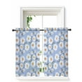 thumbnail image 1 of Blue Daisy Curtains 54 Inch Length,Sheer Curtains for Bedroom Living Room Window Spring Floral Summer Botanical Watercolor Rod Pocket Voile Drapes Kitchen Curtains Small Half Window 42"x54" 2 Panels, 1 of 7