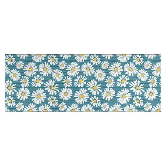 Blue Daisy Flower Floral Pattern Kitchen Rug Mat,Kitchen Runner Rugs Non Skid Washable,Decorative Kitchen Floor Mats for Kitchen,Sink,Laundry,17"X47"