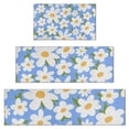thumbnail image 1 of Blue Daisy Flower Green Leaves Pattern Kitchen Rugs Sets Of 3,Kitchen Runner Rugs Non Skid Washable,Decorative Kitchen Floor Mats for Kitchen,Sink,Laundry,17"x30"+ 17"x47" + 17"x59", 1 of 6