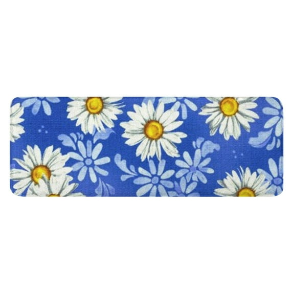 Blue Daisy Flower Lightblue Petals Pattern Kitchen Rug Mat,Kitchen Runner Rugs Non Skid Washable,Decorative Kitchen Floor Mats for Kitchen,Sink,Laundry,17"x47.2"