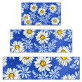 thumbnail image 1 of Blue Daisy Flower Lightblue Petals Pattern Kitchen Rugs Sets Of 3,Kitchen Runner Rugs Non Skid Washable,Decorative Kitchen Floor Mats for Kitchen,Sink,Laundry,17"x30"+ 17"x47" + 17"x59", 1 of 6