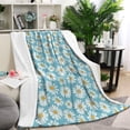 thumbnail image 1 of Blue Daisy Flower Pattern Blanket,Comfortable Soft Lamb Wool Throw Blanket,All Season,Warm Lightweight Blankets for Sofa Bed Couch Living Room Chair,60"x80", 1 of 4