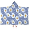 thumbnail image 1 of Blue Daisy Flower Pattern Hooded Bath Towel，60"x35" for Ages 3 To 12 Kids, Quick Dry Lightweight Soft Microfiber Hood Beach Towel Cover Up for Kids, 1 of 7