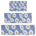 thumbnail image 1 of Blue Daisy Flower Pattern Kitchen Rugs Sets Of 3,Kitchen Runner Rugs Non Skid Washable,Decorative Kitchen Floor Mats for Kitchen,Sink,Laundry,17"x30"+ 17"x47" + 17"x59", 1 of 6