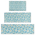 thumbnail image 1 of Blue Daisy Flower Pattern Kitchen Rugs Sets Of 3,Kitchen Runner Rugs Non Skid Washable,Decorative Kitchen Floor Mats for Kitchen,Sink,Laundry,17"x30"+ 17"x47" + 17"x59", 1 of 6