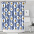 thumbnail image 1 of Blue Daisy Flower Pattern Shower Curtain 72"x84" ,Bathroom Decorative Shower Curtains Set with 12 Hooks,Modern Waterproof Washable Shower Curtain, 1 of 6