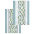 thumbnail image 1 of Blue Daisy Kitchen Dish Towels for Drying Dishes Set of 2, Farmhouse Floral Blue Striped Waffle Weave Microfiber Hand Tea Bathroom Towels Quick Dry & Absorbent Towel 15.7x23.6, 1 of 7