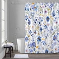thumbnail image 1 of Blue Daisy Shower Curtain for Bathroom Decor, Farmhouse Flowers Floral Waterproof Fabric Shower Curtain, 36"x72" Set with 12 Hooks, 1 of 9