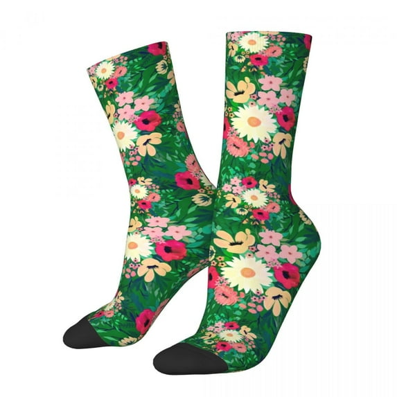 Blue Daisy Socks Winter Beautiful Flower Print Stockings Vintage Women Men Comfortable Soc