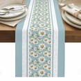 thumbnail image 1 of Blue Daisy Table Runner - 90 Inch Long, Kitchen Dining Table Runner Dresser Scarves, Farmhouse Floral Blue Striped Farmhouse Decor for Coffee Tables Wedding Party Banquet, 1 of 8