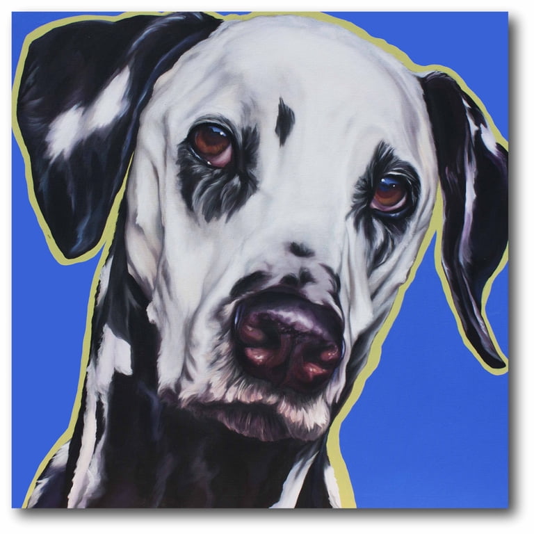 Blue Dalmation Canvas Wall Art 16x16