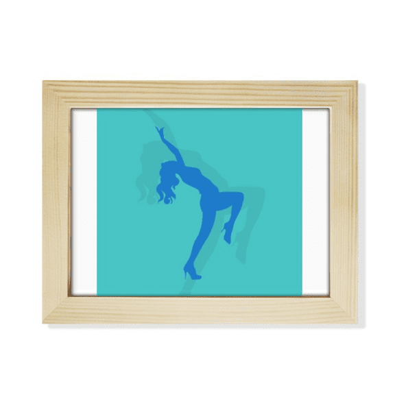 Blue Dances Plump Girl Art Deco Fashion Desktop Photo Frame Picture Art Decoration Painting 6x8 inch