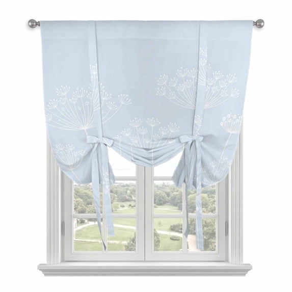 Blue Dandelion Balloon Curtains for Living Room/French Door, Spring Modern Minimalist Country Flower Tie Up Curtains 63 Inch Length Energy Saving Kitchen Curtains Shades for Windows 42"x63"