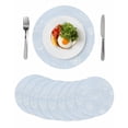 thumbnail image 1 of Blue Dandelion Round 13 Inch Placemats Set of 8, Spring Modern Minimalist Country Flower HeatResistant Non Slip Place Mats for Dining Table, Wipeable Braided Kitchen Table Mats for Housewarming, 1 of 9