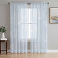 thumbnail image 1 of Blue Dandelion Sheer Curtains 108 Inch Length 2 Panels Set Window Treatments, Spring Modern Minimalist Country Flower Rod Pocket Semi Curtains for Living Room/Bedroom/Kitchen Décor, 104"W x 108"L, 1 of 7