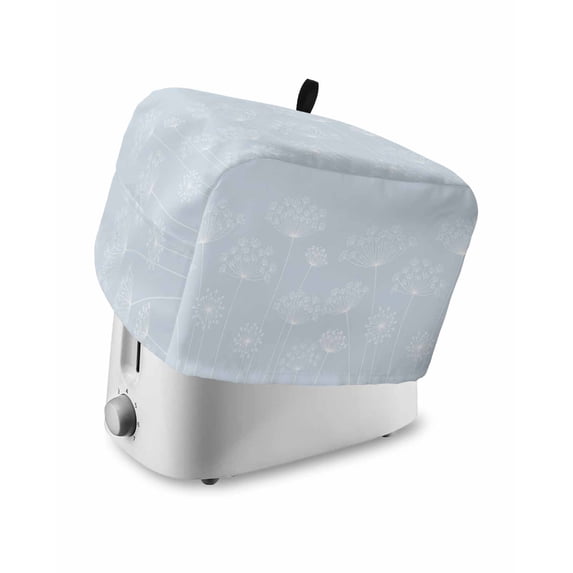 Blue Dandelion Small Toaster Cover 2 Slice, Kitchen Appliance Covers, Spring Modern Minimalist Country Flower Toaster Oven Cover with Loop, Bread Machine Cover Polyester Dust Cover Protection