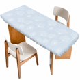 thumbnail image 1 of Blue Dandelion Table Cloths for 8 Foot Rectangle Tables, Spring Modern Minimalist Country Flower Patio Waterproof Elastic Fitted Tablecloths, Washable Rectangular Table Cover for Camping, 1 of 8