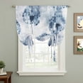 thumbnail image 1 of Blue Dandelion Tie Up Curtain 63 Inches Long, Pastoral Flowers Spring Farmhouse Plant Balloon Style Kitchen Window Curtain Over Sink, Small Window Rod Pocket Curtain 46"x63", 1 of 9