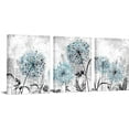 thumbnail image 1 of Blue Dandelion Wall Art Set 3 Pieces Grey Abstract Flower Canvas Artwork 12"x16" for Each, 1 of 6