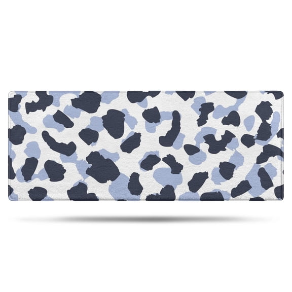 Blue and Dark Blue Leopard Pattern Bathroom Rugs Mat,Non Slip Microfiber Bathroom Rug,Rubber Backing,Soft Bathroom Mats for Bathroom Floor,Tub and Shower,60x24in(150x60cm)