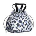 thumbnail image 1 of Blue and Dark Blue Leopard Pattern Drawstring Lunch Bag Women - Drawstring Lunch Bag Insulated for Work Office - Stain-Resistant Large Lunchbags for Women with Multi-Pockets, 1 of 5