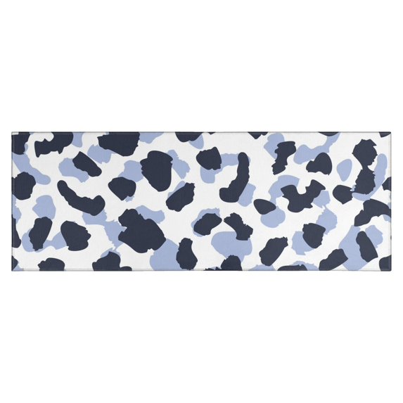 Blue and Dark Blue Leopard Pattern Kitchen Rug Mat,Kitchen Runner Rugs Non Skid Washable,Decorative Kitchen Floor Mats for Kitchen,Sink,Laundry,17"X47"