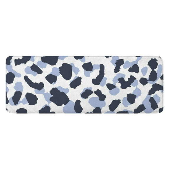 Blue and Dark Blue Leopard Pattern Kitchen Rug Mat,Kitchen Runner Rugs Non Skid Washable,Decorative Kitchen Floor Mats for Kitchen,Sink,Laundry,17"x47.2"